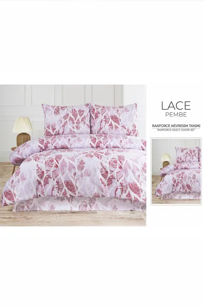 Pembe 200x220 Cm Bella Home Çift Kişilik Fitted New Box Nevresim Takımı 487080