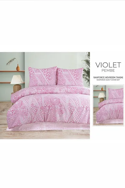 Pembe 200x220 Cm Bella Home Çift Kişilik Fitted New Box Nevresim Takımı 487084