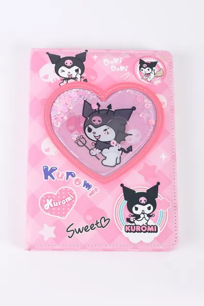 Pembe 20x15 Cm Karakterli Pullu Sulu Çizgili Okul/Not Defteri 413794