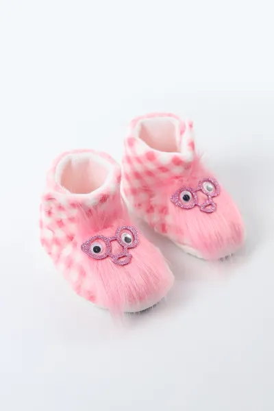 Pembe ( 21 - 24 ) Cırt Bantlı Figürlü Kız Bebek Panduf 495119
