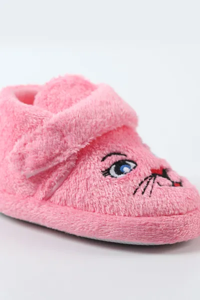 Pembe ( 21 - 24 ) Peluş Cırt Bantlı Kız Bebek Panduf 495156