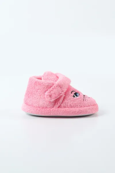 Pembe ( 21 - 24 ) Peluş Cırt Bantlı Kız Bebek Panduf 495156
