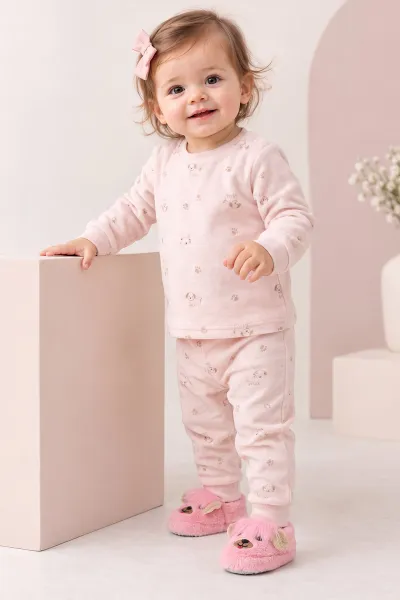 Pembe ( 21 - 24 )Peluş Figürlü Çocuk Panduf 498629