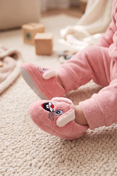 Pembe ( 21 - 25 ) Peluş Figürlü Kız Bebek Panduf 488267