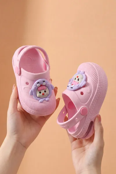 Pembe ( 21 - 28 ) Figürlü Kız Bebek / Çocuk Terlik ve Sandalet 464818