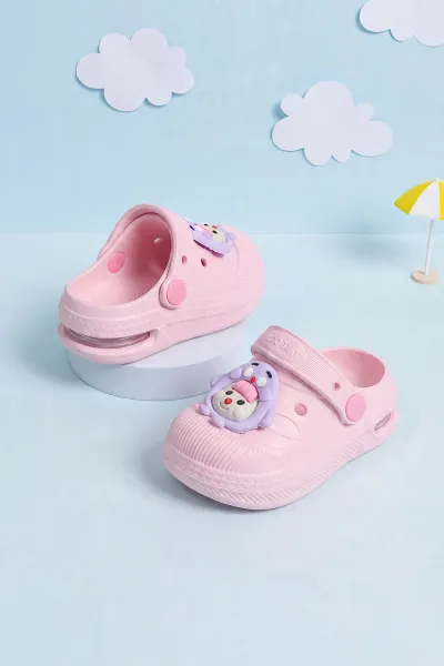 Pembe ( 21 - 28 ) Figürlü Kız Bebek / Çocuk Terlik ve Sandalet 464818
