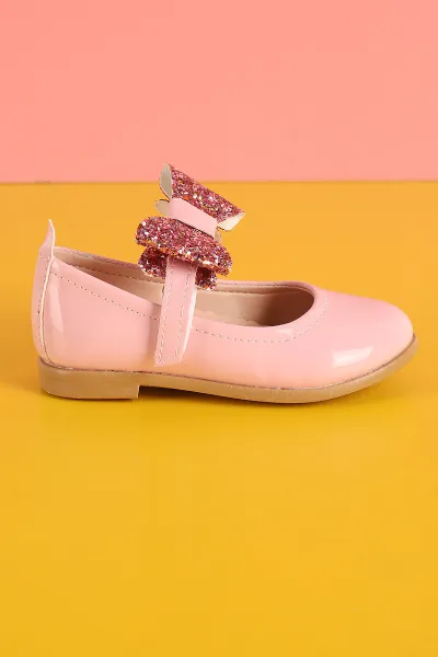 Pembe (21-30) Fiyonklu Rugan Kız Bebek & Çocuk Babet 363971