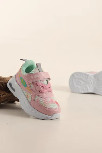 Pembe ( 22 -25 ) Işıklı Cırt Bantlı Kız Bebek Spor Ayakkabı 435931