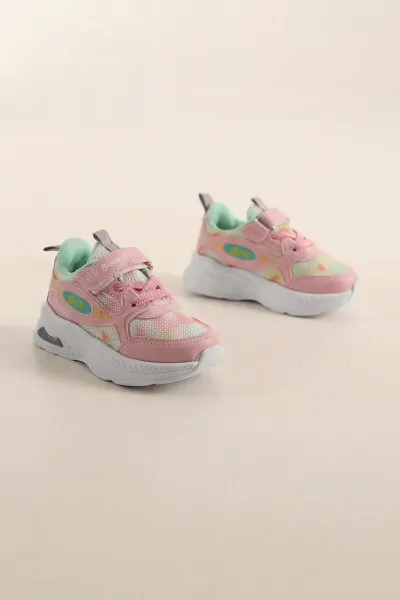 Pembe ( 22 -25 ) Işıklı Cırt Bantlı Kız Bebek Spor Ayakkabı 435931