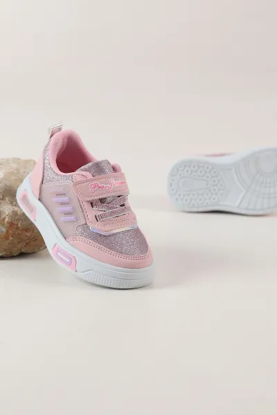 Pembe ( 22 - 25 ) Sim Detaylı Cırt Bantlı Kız Bebek Spor Ayakkabı 443397