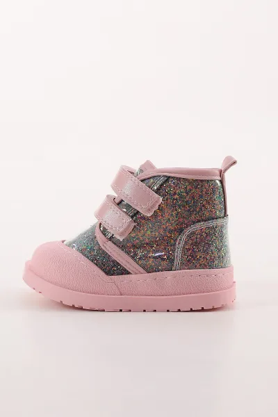 Pembe ( 22 - 26 ) Sim Detaylı Cırt Bantlı Kız Bebek Bot 414372