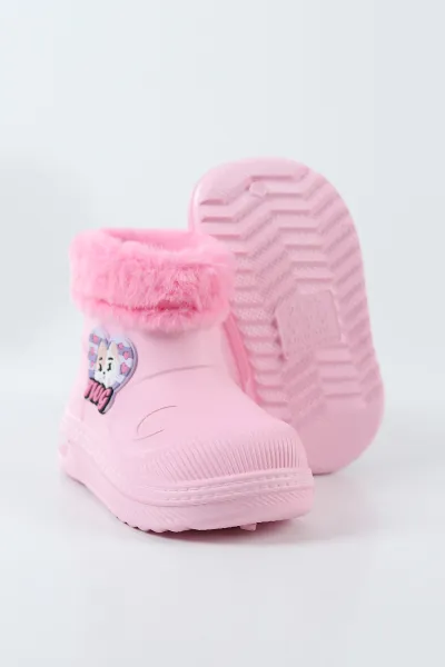 Pembe ( 24 - 31 ) Işıklı Peluş Detaylı Kız Çocuk Bot 499586