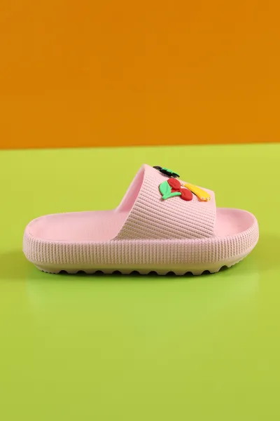 Pembe (24-34 ) Kaydırmaz Figürlü Çocuk Terlik 259033