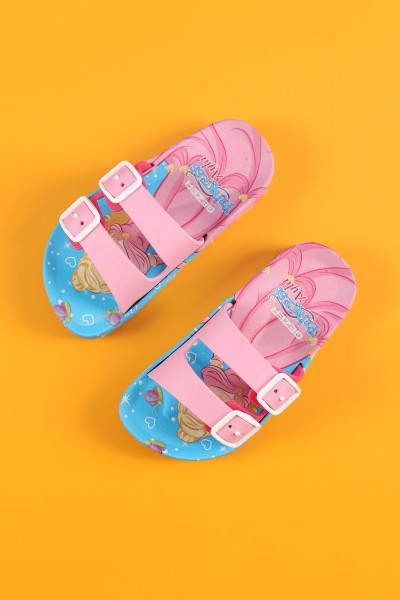 Pembe (25-29 Patik) Prencess Baskılı Kaydırmaz Kız Çocuk Terlik 195541