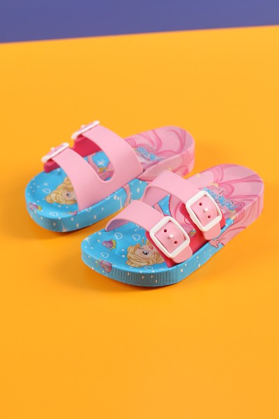 Pembe (25-29 Patik) Prencess Baskılı Kaydırmaz Kız Çocuk Terlik 195541