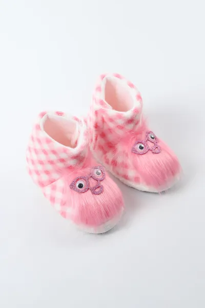 Pembe ( 25 - 30 ) Cırt Bantlı Figürlü Kız Çocuk Panduf 495121