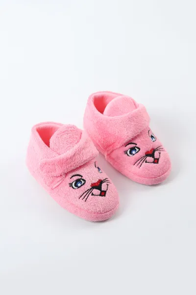 Pembe ( 25 - 30 ) Peluş Cırt Bantlı Kız Çocuk Panduf 495157