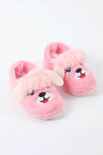 Pembe ( 25 - 30 ) Peluş Figürlü Kız Çocuk Panduf 496278