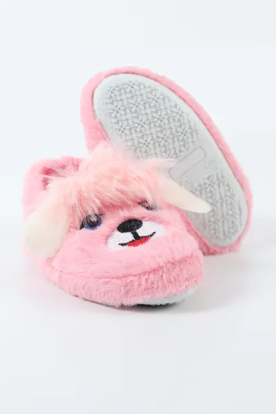 Pembe ( 25 - 30 ) Peluş Figürlü Kız Çocuk Panduf 496278