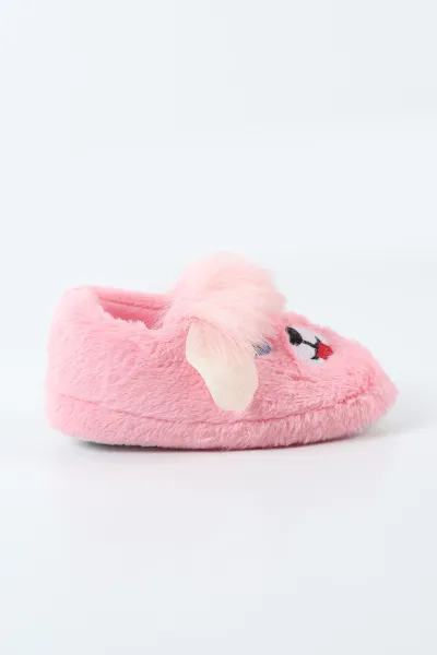 Pembe ( 25 - 30 ) Peluş Figürlü Kız Çocuk Panduf 496278
