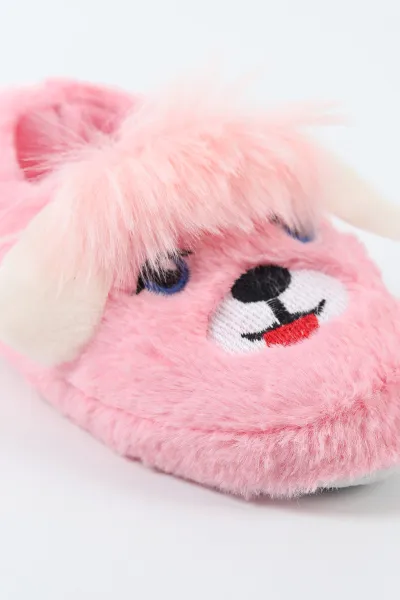 Pembe ( 25 - 30 ) Peluş Figürlü Kız Çocuk Panduf 496278