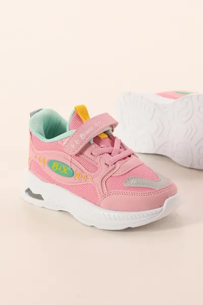 Pembe ( 26 - 30 ) Cırt Bantlı Bağcıklı Çocuk Spor Ayakkabı 393718
