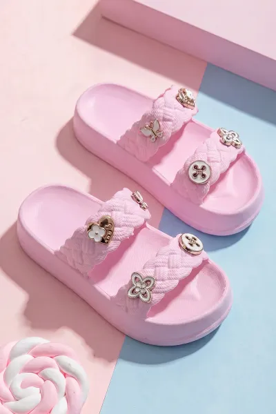 Pembe ( 26 - 35 ) Figürlü Kız Çocuk Terlik 464856