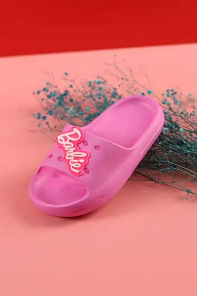 Pembe (27-31 ) Barbie Figürlü Eva Çocuk Terlik 280679
