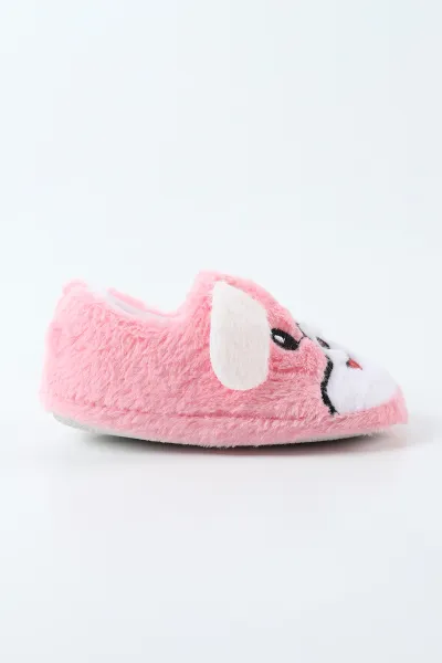 Pembe ( 27 - 32 )Peluş Figürlü Kız Çocuk Panduf 495361