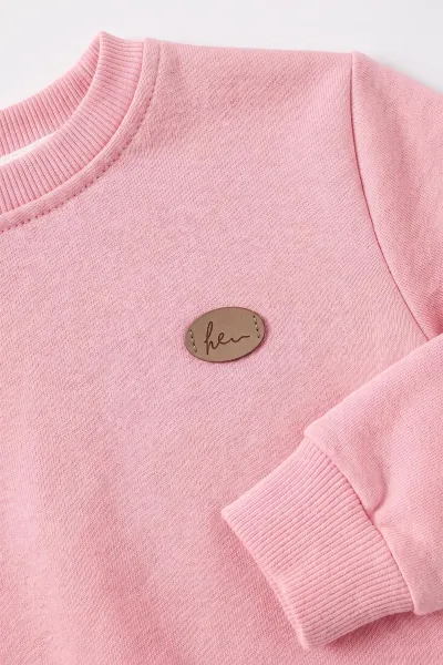 Pembe (3-10 Yaş) He Deri Armalı Üç İplik Düz Kız Çocuk 2'li Takım 488694