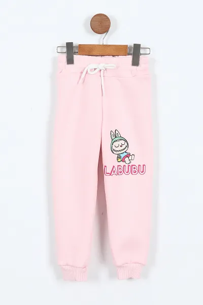 Pembe (3-10 Yaş) Karakter Baskılı 3 İp Şardonlu Kız  ,Çocuk Kışlık Takım 407588