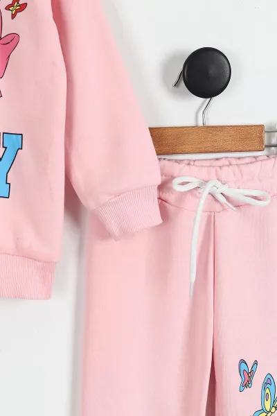 Pembe (3-10 Yaş)Karakter Baskılı 3 İp Şardonsuz Kız Çocuk 2'li Takım 425519