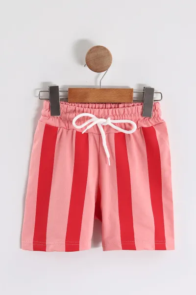 Pembe (3-10 Yaş)Karakter Baskılı Şortlu Kız Çocuk Takım 455625