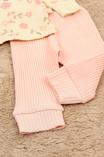 Pembe (3-12 Ay) Çiçek Baskılı Kız Çocuk Takım 152338