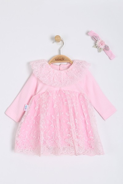 pembe-3-12-ay-kalp-desenli-tullu-bandanali-kiz-bebe-elbise-201090
