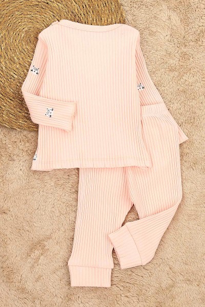 Pembe (3-12 Ay) Kedi Baskılı Kız Çocuk Takım 152334