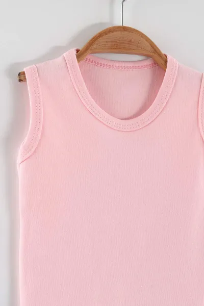 Pembe ( 3-12 Ay) Sıfır Kol Düz Bebek&Çocuk Çıtçıtlı Badi 467336