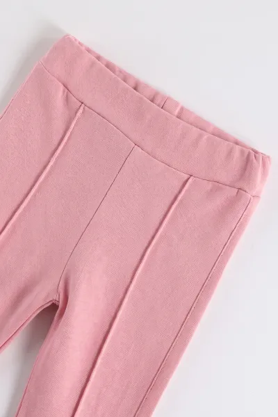 Pembe (3-12 Ay) Tavşan Nakışlı Kapüşonlu Polar Pelerinli Kız Bebek 3'lü Takım 487767