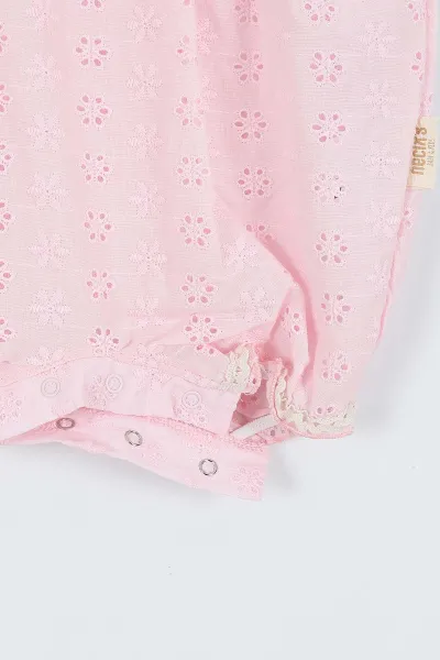 Pembe (3-12 Ay)Fistolu Alttan Çıtçıtlı Kız Bebek Zıbın Tulum 357443