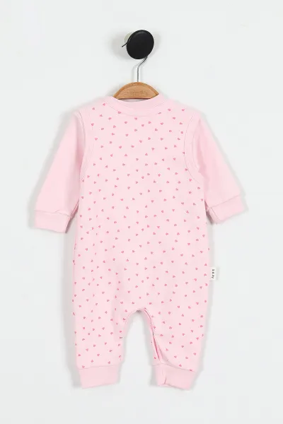 Pembe (3-12 Ay)Kalpli Süzene Nakışlı Kız Bebek Salopet Takım 424517