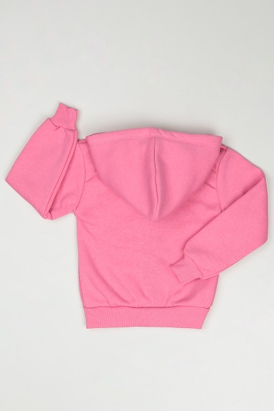 Pembe (3-12 Yaş) Style Baskılı Kız Çocuk Hırka Sweatshirt 90762