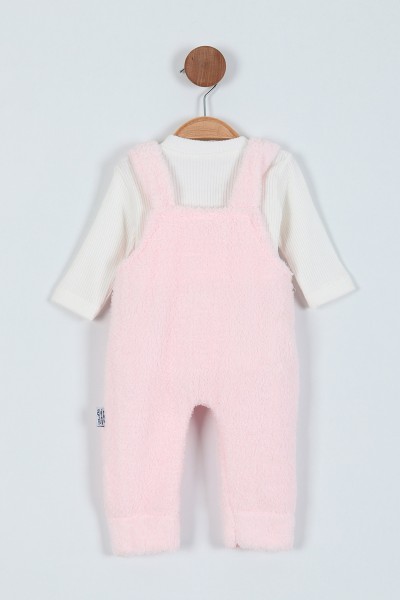 Pembe (3-15 Ay) Ayı Oyuncaklı Welsoft İkili Erkek Bebe Salopet 220531