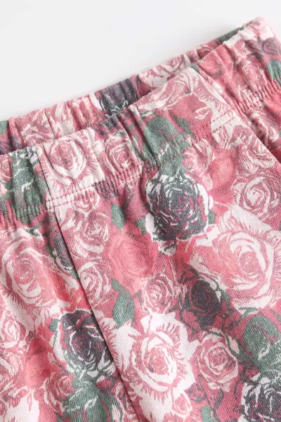 Pembe (3-15 Yaş) Kedi Baskılı Ribana Kumaş Kız Çocuk Pijama Takımı 477077