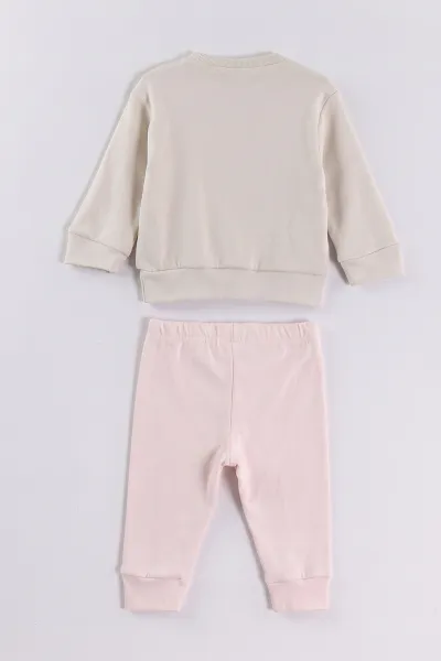 Pembe (3-18 Ay) Ayıcık Baskılı   Alt Çimalı  Kız Bebek 2'li Takım 477638