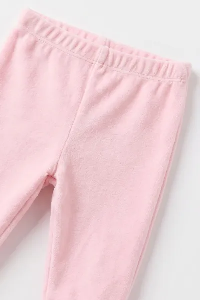 Pembe (3-18 Ay) Kapüşonlu Rabbit  Nakışlı Hırkalı  Çıtçıtlı Zıbınlı Kadife  Kız Bebek 3'lü Takım 487527