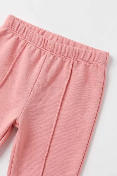 Pembe (3-18 Ay) Kedi Baskılı   Alt Çimalı  Kız Bebek 2'li Takım 477558