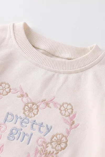 Pembe (3-18 Ay) Pretty Girl Nakışlı Fırfırlı 2 İp Kız Bebek Takım 479360