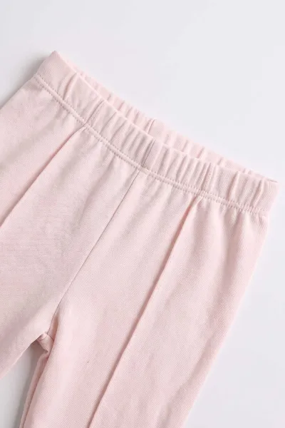 Pembe (3-18 Ay) Tavşan Baskılı Alt Çimalı  Kız Bebek 2'li Takım 477529