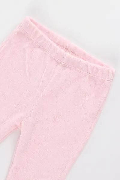 Pembe (3-18 Ay) Tavşan Nakışlı Kadife Kız Bebek 2'li Takım 497946