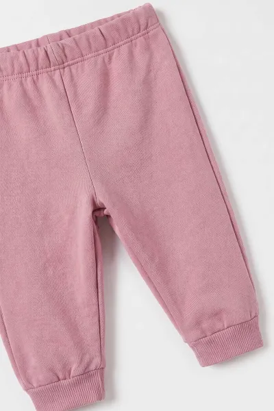 Pembe (3-18 Ay) Tavşan Nakışlı Kapüşonlu Hırkalı Çıtçıtlı Zıbınlı  Kız Bebek 3'lü Takım 487067